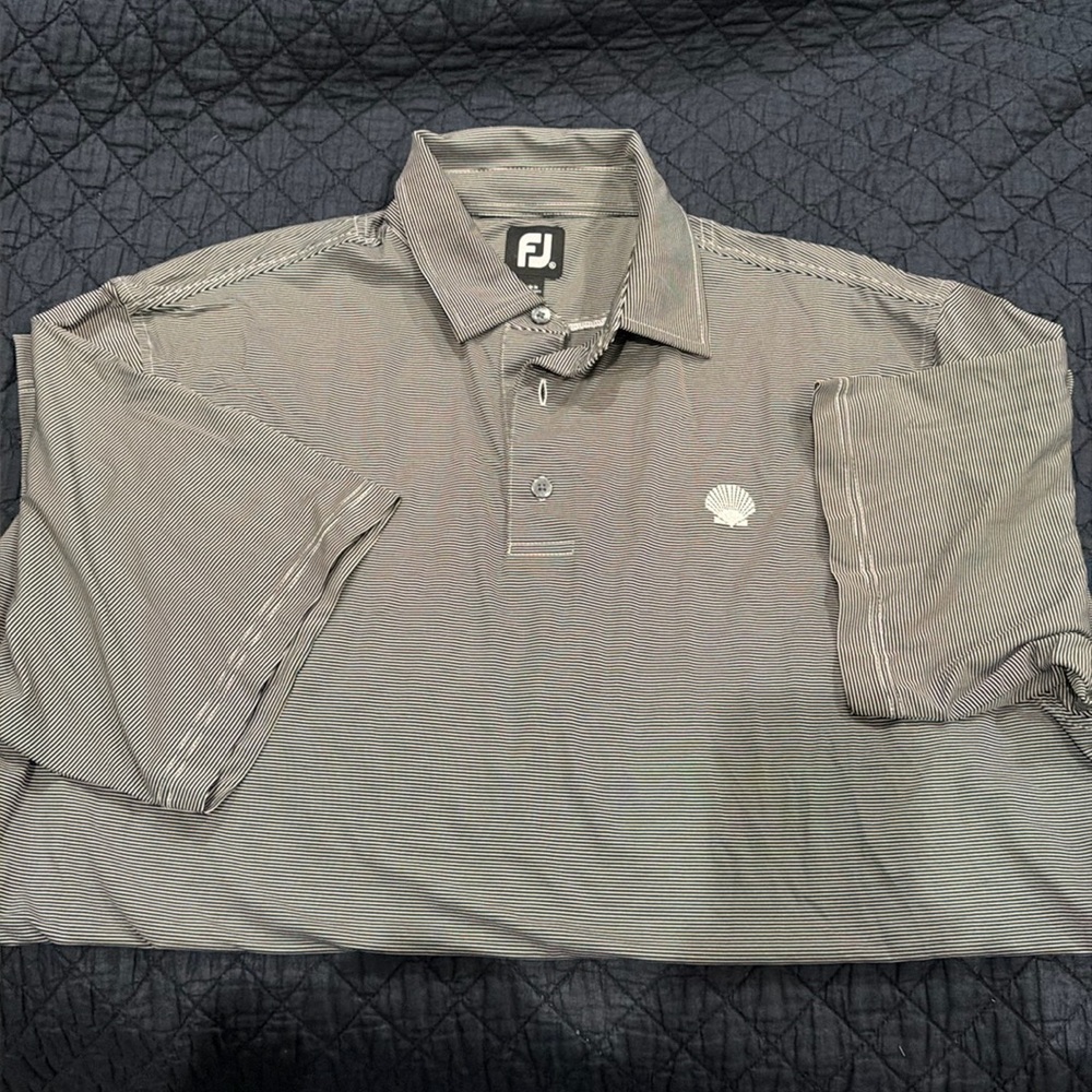 XLarge FootJoy Striped Golf Polo Shirt - Logo